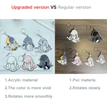 有趣的扭动猫 DIY 钥匙扣,3D 打印恶作剧旋转猫蛋球烦躁玩具钥匙扣,可玩其旋转吊坠背包包饰物,互动感官恶作剧礼物,适合猫咪爱好者朋友、母亲节和派对礼物 - 彩色 - 查看 8