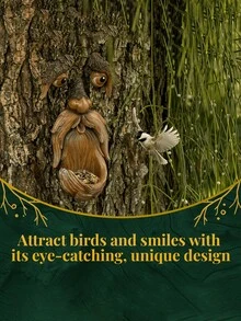 1 件树脸、户外树脸、树艺术、户外树装饰、树脸、树桩装饰、树干脸、户外树装饰、树脸装饰、户外树脸装饰、树眼 - 彩色 - 查看 11