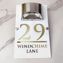 Solar Powered House Number Plaque - Automatically Lights Up At Dusk. Elegant Gold Appearance, Energy-Efficient And . Perfect For Home Decor Or Gift To Loved Ones. - Multicolor - View 7