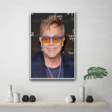 1pc Elton John Classic Rock Star Band X Canvas Poster Music Room Bar Cafe Wall Art Decor Gift Print Painting For Home Optional Frame ,Wall Art With Frame - Multicolor - View 9
