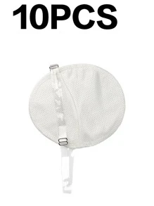 Wiederverwendbare Achselhöhlenkissen - Schweißkissen für die Achselhöhle mit verstellbaren Trägern unsichtbar, schweißhemmend, atmungsaktiv, waschbar - diskrete Schutzausrüstung für Hidschab, T-Shirts, Sommer, Sport, Reisen (Weiß, 10/8/6/4/2 Stück)