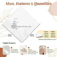 20/50/100pcs Personalized Cocktail Napkins, 3-Ply Custom Rehearsal Dinner Napkins For Table Decorations, Disposable Beverage Dessert Napkins For Party, Wedding, Anniversary, Engagement Party, Bar, Custom Event Napkins - White - View 2