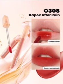 COLORKEY 保湿哑光唇釉，防水不粘腻液体唇膏，二合一唇部精华，持久唇膏唇釉套装，Y2K 时尚女装，春夏必备，生日礼物，度假，派对必备 - O308 Kapok After Rain - 查看 1