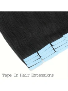 Tape In Hair Extensions Human Hair 20pcs/Pack Remy Straight Invisible Tape Adhesive Hair Extensions Suitable For All People Halloween Costumes - S1B - View 4