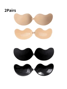 2/1 Pair Adhesive Strapless Push-Up Bra, Invisible Backless Sticky Bra, Seamless Bra For Dresses & Gowns, Mango-Shaped Bra, Lingerie & Pasties - Multicolor - View 16