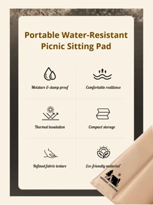 Portable Waterproof Picnic Mat,Anti-Moisture Camping Ground Mat,Thicken Outdoor Beach Travel Foldable Cushion