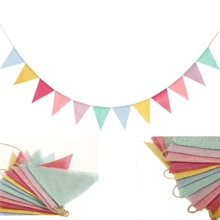 Drapeau polyester multicolore de 374,65 cm (147,63 pouces), drapeau suspendu polyvalent convenant pour la décoration de la maison et d'événements, mariages, anniversaires, Pâques, Noël, Halloween, Thanksgiving, Nouvel An, jardins et autres festivals et occasions / Réutilisable
