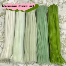 250/500支超密綠色系列管毛絨棒，綠色管毛絨棒，管毛絨棒，6mm x 11.8英吋，柔軟雪尼爾棒，管毛絨棒手工，DIY手工項目，手工套裝，厚實毛茸茸雪尼爾棒，適用於DIY手工項目與裝飾 - 彩色 - 查看 6