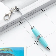 1-5pcs Colorful Creative Cute Metal DIY Bead Mini Short Glittering Crystal Diamond Pen With Key Ring,Office Portable Pocket Pens With Beaded ,Lobster Clasp Keychain Ballpoint Pendant Pens For DIY, Could Hang On Schoolbag Or Handbag ,Suitable For Office ,Students,Girls,Lady ,Women,Gift For Party Favors ,Brthday , Prizes,Valentines'Day,Teachers'day,Back To School