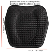 Đệm ghế gel thoáng khí, đệm ghế làm mát thiết kế dạng tổ ong, đệm ghế mềm, đệm ghế chống trượt - màu đen - Xem 8