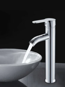 1 Pc Bathroom Faucet Black&Gold & Chrome 1 Hole Bathroom Sink Faucet With Single Handle,Basin Mixer Tap Single Lever Cloakroom Bathroom Sink Tap Circular Tall Body Wash Basin Hot And Cold Faucet Modern Countertop Basin Bathroom Faucetfor RV Bathroom Lavatory Sink - Multicolor - View 9