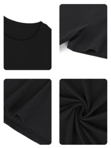 3 estilos de ropa casual de alta calidad, con 3 diseños de estampado para elegir. Moda y elegancia, versátil, 100% algodón puro. Cómoda y transpirable. Un artículo esencial para el verano. - Negro - Ver 4