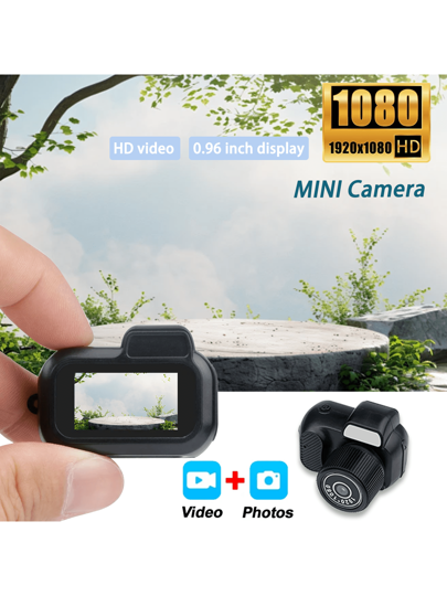 Mini Camera 0.96in Screen Indoor Home Outdoor 1080P Sports Portable Vintage Video Recorder Support SD/TF Card