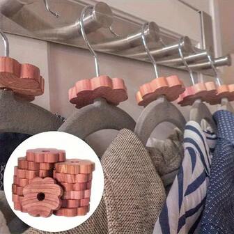5/10pcs Natural Cedar Wood Flower Moth Balls - High Quality Dehumidifier, Suitable For Wardrobe, Drawers And Storage Room Home Organization, With Fresh Fragrance