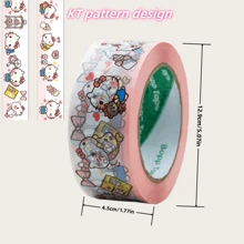 Sanrio 2pcs/1pc Hello Katie Cute Cartoon Packing Adhesive Tape, Gift Box Express Package Sealing Decorative Tape, Candy Cat Cartoon Lovely Personalized Gift Box Packing Tape, School Supplies,Back To School