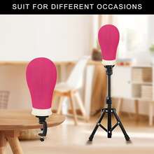 Professional  Canvas Block Mannequin Head For Wig Making And Styling Kit With Adjustable Tripod Stand, Canvas Head Mold, Holder T-Pins, Wig Cap, Mannequin Training Head Base For Display And Hairdressing Practice Unisex-Adult - Màu Hồng Tươi - Xem 6