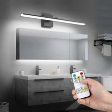 1pc LED Rechargeable Wall Light, 5V2A USB Plug, Remote Control, Black 40/60cm Length Mirror Lamp, Tricolor Dimmable,Timing Funtion For Bathroom Living Room Bedroom Dresser