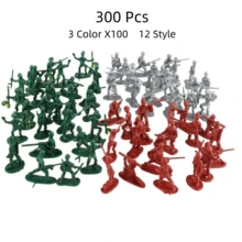 100/300 Pcs Army Men Toy Soldiers Set Green Army Men 1-1.5 Inches Plastic Mini People Figurines Soldiers Assorted Poses Action Figures Play Set Gift Model Trains Miniature Scenes