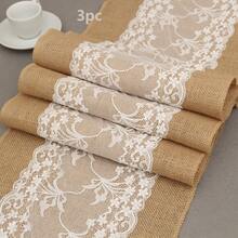 1 bộ/2 bộ/3 bộ/5 bộ/10 bộ khăn trải bàn vải bố - Khăn trải bàn vải 12" X 108" có viền ren ở cả hai mặt, dùng cho đám cưới, phong cách cổ điển mộc mạc, thích hợp cho Giáng sinh, Lễ tạ ơn, Đám cưới theo chủ đề, Sinh nhật, Ăn tối, Tiệc tùng, Ngày lễ tình nhân - Nhiều màu - Xem 19