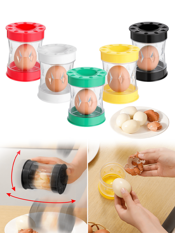 1pc Egg Sheller,Hard Boiled Egg Peeler,Egg Peeler Tool For Hard Boiled Eggs,Egg Shell Peeler,Shake To Easily Open The Shell,Sheller,Egg Sheller,Hand Cranked Egg Sheller, Eggshell Separator, Cooked Egg Sheller, Kitchen Tool,Egg Tool,Can Be Washed In The Dishwasher And Is Easy To Hand Wash,Especially For Families