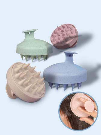 Scalp Massage Brush, Wheat Straw & Silicone Hair Washing Tool, Gentle Cleansing & Exfoliating Scalp Brush, Soft Silicone Bristles, Effective Dandruff Removal, Can Be Used For Both Dry And Wet Conditions, Suitable For Men & Women, Home Bathroom Essential For Daily Use, Effective Scalp Care & Hair Treatment