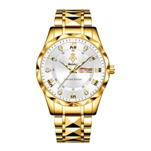 La marca YALALUSI es un reloj de cuarzo elegante para mujer - Caja redonda exquisita, adorno de strass, pantalla analógica digital luminosa, cierre de mariposa, función de calendario, adecuado para el trabajo, salir, enviar a miembros de la familia, primera opción de regalo para amigos