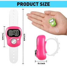 电子手指计数器，数字显示计数器，手动响片，手持式数字计数器，用于编织、高尔夫、钓鱼、学校、体育赛事 - 彩色 - 查看 5