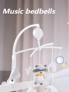 卡通音乐床铃，手动音乐床铃，节日和生日玩具礼物圣诞节复活节万圣节礼物圣诞节复活节万圣节礼物婴儿洗澡 - 彩色 - 查看 2