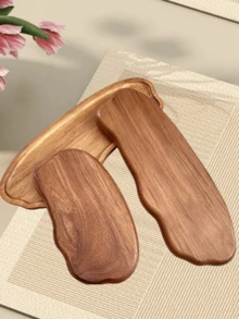 1/2pcs Rosewood Tray, Creative Cloud Shaped Wooden Tray, Peanut Tray, Tableware Tray, Multi-Functional Wooden Tray For Kitchen, Outdoor, Living Room, Dining Room, Suitable For Snacks, Bread, Coffee, Fruits, Cakes, Valentine's Day Star & Moon Lantern Pattern - Brown - View 10