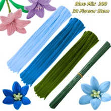 Set de 150/300 Limpiapipas para manualidades DIY, 3 colores, serie azul, limpiapipas azules de chenilla, limpiapipas azules a granel - Limpiapipas esponjosos para artes y manualidades, ideales para hacer flores, animales y decoraciones, set de limpiapipas para decoraciones de manualidades DIY - Multicolor - Ver 16
