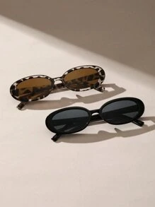 1pc New Vintage Oval Small Frame Fashion Eyeglasses For Women, Stylish High-End Casual Street Photography Glasses Halloween For Summer Beach Vacation,Outdoor,Travel