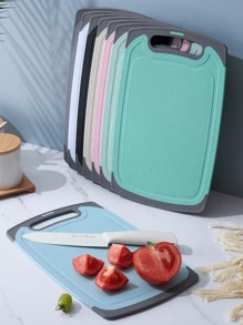 1 Stück doppelseitiges antibakterielles und schimmelresistentes Schneidebrett für den Haushalt, Hilfsmittel zum Schneiden von Lebensmitteln, Schneidebrett für Obst, klebiges Küchen-Schneidebrett, Messer-Board, Gastronomie