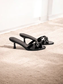 Women's Fashion Versatile High Heel Sandals - Black - View 2