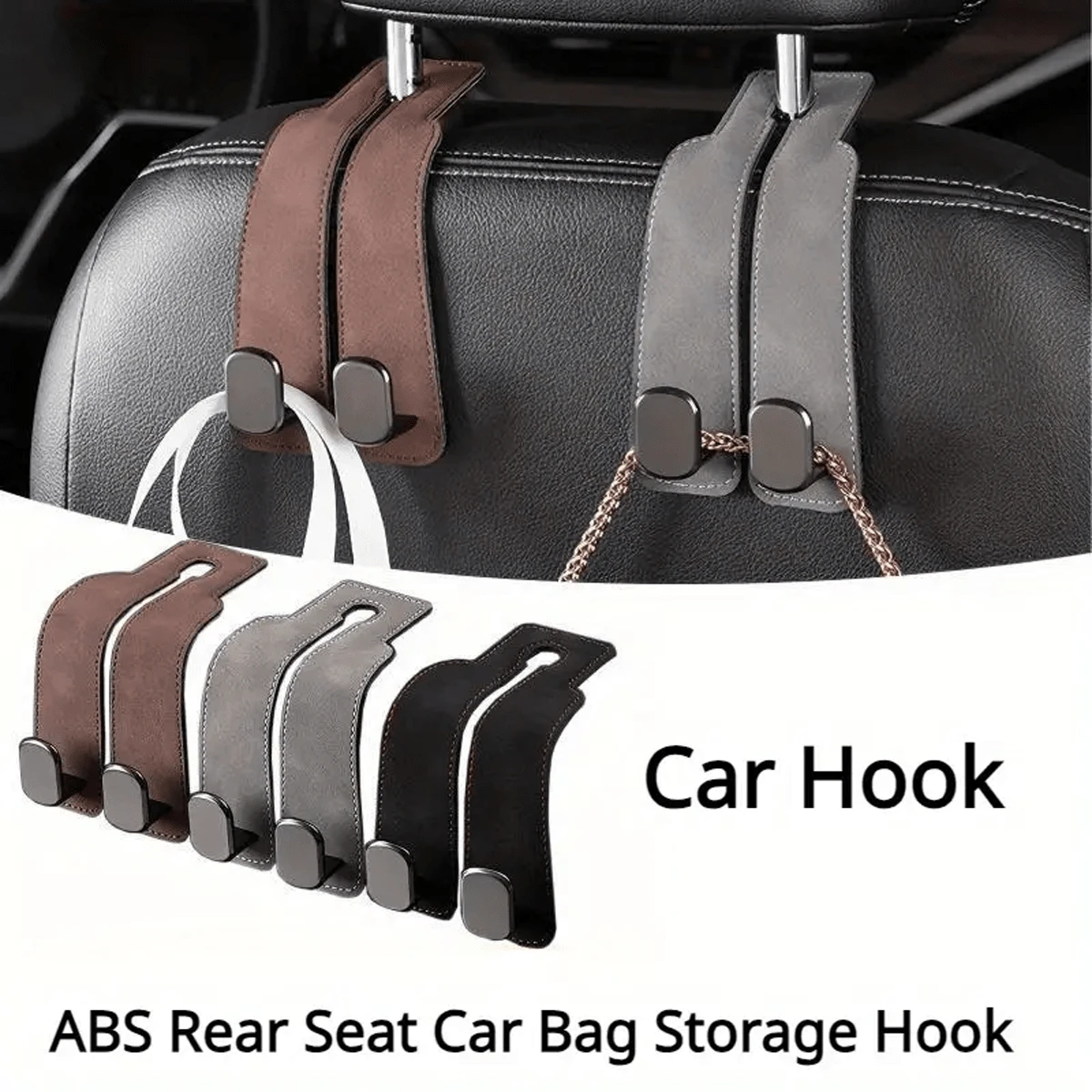 Car Seat Back Dual Hooks, Multifunctional Car Backseat Phone Holder - Multicolor - View 1