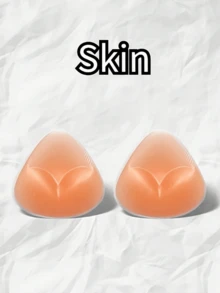 2pcs Silicone Triangle Bra Inserts Pads Enhancers - Elegant Style Solid Color, Hand Washable, Reusable For Swimwear And Bikinis, Non-Textile, 1 Pair Set - Multicolor - View 14