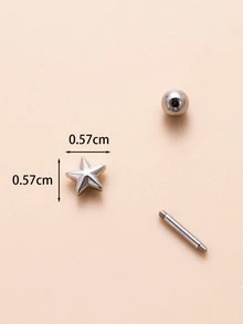 1pc Delicate Minimalist Five-pointed Star Stainless Steel Cartilage Piercing Stud Earring