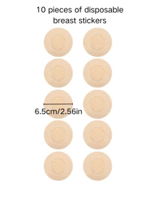 10pcs (10cm Diameter) Brand New Plus Size Reusable Invisible Non-Slip Breast Lifting Tape For Large Breasts, Anti-Glare Breast Patches And Sagging Prevention Disposable Stretch Non-Woven Nipple Patches- Sizes Fit A B C Cup