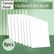 8pcs Small Painting Canvas Panels(5.11X7.08,5.9X5.9,5.9X7.8,7.08X9.44INCH), Square Canvas Boards For Painting, White Blank Flat Canvas Boards For Acrylic, Oil Paints,Back To School,School Supplies