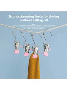 20/10 Pieces Stainless Steel Clothespins, Laundry Clothes Pegs With Hooks, Closet Boot Hangers, Clips With Hooks, Portable Clothespins, Wardrobe Organizer, Multifunctional Single Clip Hangers, Boot Clips, Seamless Hook Fabric Organizer For Pants, Hats, Skirts, Socks, Shoes, Dresses, Pants, Shoes, Jeans, Boots, Skirts