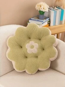 Flower Pattern Thickened Cushion, Fresh 5-Petal Floral Home Decor Soft Sofa Backrest Pillow For Bedroom, Suitable As Valentine's Day Gift
