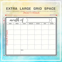 1 pezzo Calendario magnetico per frigorifero - Retro magnetico forte, superficie liscia cancellabile a secco, calendario pratico, lavagna bianca - Perfetto per l'organizzazione della cucina, la pianificazione dei pasti, i pianificatori familiari, promemoria e note sul frigorifero, forniture scolastiche, ritorno a scuola