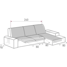 Reversible Quilted Chaise Longue Sofa Cover | Dust And Stain Protection | 240cm | Soft Touch - 棕色 - 查看 3