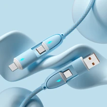 Cavo di ricarica 4 in 1 da 66W, caricatore , cavo di ricarica in silicone, compatibilità universale con dispositivi /Android/Type-C e Micro USB, ricarica portatile compatibile con , cavo di ricarica compatibile con 16/15/14/13/12/11, S24/S23/S22/S21, Vivo, universale, compatibile con 16, 16 Pro Max, 15, 15 Plus, 15 Pro, 15 Pro Max, compatibile con Redmi, compatibile con OnePlus Type C, Lightning