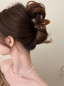 3pcs Summer Hawaiian Flower Hair Clips, Solid Color Hibiscus Hair Clips, Suitable For Fine Hair, Adorable Hair Clips, Suitable For Thick Hair, Tropical Beach Hair Accessories, Festival Gift For Girls