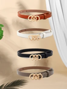 3pcs/Set Elegant Bowknot Casual Bohemian Retro PU Leather Belt Summer, School Fall, Autumn, Halloween