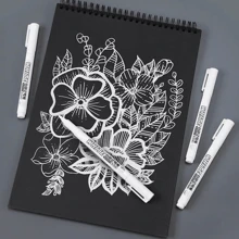 2 piezas de marcadores de pintura blancos impermeables, adecuados para grafitis DIY, madera, vidrio, pintura, cuero sintético y libros contables, regalos de cumpleaños, Navidad, Halloween, Año Nuevo, regalos para amigos, útiles escolares, vuelta al cole