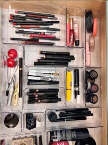 25-Piece Tray Set, Dresser Drawer Transparent Storage Box Set, 4 Sizes Of Trays, Multi-Purpose, Used For Cosmetics, Pens, Gadgets, Very Suitable For Bathrooms, Dressing Tables, Office Drawers.