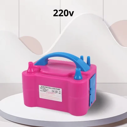 Inflador Elétrico Balão Bexiga Compressor Bomba 2 Bicos Festa - Rosa 110 ou 220v