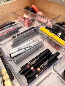 25-Piece Tray Set, Dresser Drawer Transparent Storage Box Set, 4 Sizes Of Trays, Multi-Purpose, Used For Cosmetics, Pens, Gadgets, Very Suitable For Bathrooms, Dressing Tables, Office Drawers.