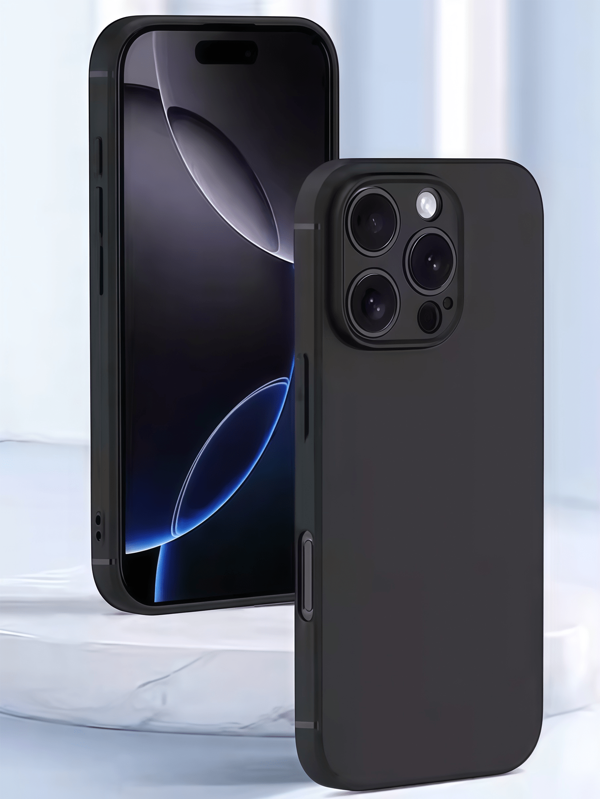 1pc Black Shockproof Case, Compatible With Samsung/Apple/OPPO Series Phones, Black Shockproof Phone Case, Phone Case, Phone Protective Cover, Phone Shell, Anti-Drop Phone Case, Black Phone Case, Minimalist Phone Case, Solid Color Phone Case, Military-Grade Shock-Resistant TPU Phone Case